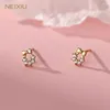 Gestüt Ohrringe Neixiu 925 Sterling Silber Koreanische Fashion Ins Cute Eingelegene Zirkon Bow für Frauen Mädchen Schmuck Geschenke Großhandel Großhandel