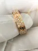 Designer Fashion Carter Gold Full Sky Star Three Rows Narrow Edition Ring Classic Plated with 18K r Diamond Couple Style