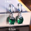 Orecchini schienali carini femminile verde ovale zircone clip glip gelirry di matrimoni argento per donne