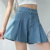 DFRCAEG SUMPLAR SUMPLO PLUSTURA DOMIM SHORTS PARA MULHERES CAIS ELÁSTICA ALTA ALUZ ou azul -céu Mini tamanho grande femme 240409