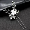 Headpieces Hair Pins Accessories for Women Wedding Clips Smycken Pearl Crystal Flower Clip Headpiece