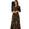 And 2024 Spring Autumn New MUSILIN Women's Fashion Ethnic Elegance Dress Printed Robe