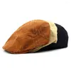 Berets Men Sboip Hats Peaky осень Vintage Herringbone Octagon Cap Женщины повседневная полоса Gatsby Flat Hat