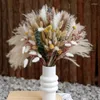 Fleurs décoratives Real Natural Eucalyptus séché Pampas Grass Bouquet Fake Artificial Flower Living Room Decor Arrangement de mariage de Noël