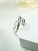 Кластерные кольца 925 Стерлинговые серебряные нишевые нишевые змеиные кольцо в форме античного стиля с высоким углеродным бриллиантом свадебные украшения