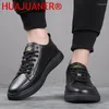 Casual Shoes High Quality Mens Genuine Leather Men Business Soft-Sole Rubber Non-Slip Breathable Luxury Trendy Comfortable