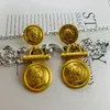 Boucles d'oreilles middans ancien vintage occidental rétro roi de la tête relief placage 925 aiguille en argent