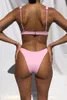 Swimwear femminile Solid Swimsuit Bikini Set Summer High Waist Split Multi Color Bikini Female Beachwear Mujer 2024
