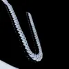Кубинская цепочка звена 925 Серебряное серебро с серебряными замороженными валистами мойссанитовые бриллианты хип -хоп ожерелье