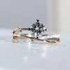 Pierścienie klastra romantyczne meteor biały kamień szlachetny pierścionek kolor kolorów lekka luksusowa moda dla kobiet drobna srebrna biżuteria