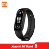 リストバンドXiaomi Miバンド6スマートブレスレットSPO2血液酸素試験1.56 "AMOLEDスクリーンMIBAND 6 2021新しい基本バージョン