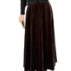 Skirts Alien Kitty 2024 Autumn Velvet Chic Maxi Women Solid Loose Elegant Vintage Casual Daily Office Lady Work Wear