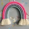 Decorative Figurines Macrame Rainbow 7 Colors Wall Decor For Bedroom Nursery Baby Kids Room Hand Waven Tapestry Tassel Hanging Nordic Style