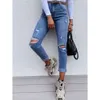 2024 Slim Fall Fit Straight Ben With Holes, Street Trendy Denim Pants for Women