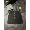 2024 Женская одежда Black A-Line Skirt Spring Summer New 420