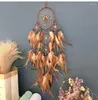 Decorative Figurines Dream Catchers Gifts Handmade Natural Rattan Bead Feathers Dreamcatchers Home Decorate Room Wall Hangings