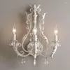 Wall Lamp Retro With 3 Heads Living Room Dining Bedroom Corridor Crystal