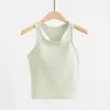 Lu Ebb Tank Top Vest Shirt Yoga Designer Women Slim Fit High Elasticity Solid Vintage Sportsex