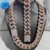 Hip Hop Rapper Cuban Chain 925 Silver 25 mm de large 4 rangées VVS Moisanite Full Iced Out Cuban Link Chain Collier