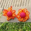 Pendientes de tachuelas Dama Daisy con cuentas hechas a mano para mujeres Accesorios de vacaciones de flores tejidas de personalidad exagerada