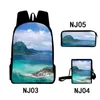 Rucksack Harajuku Fantastische Landschaft 3D Print 3pcs/Set Pupil Schools Taschen Laptop Daypack geneigte Umhängetasche Stifte Gehäuse