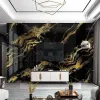 Wallpapers Custom Photo Wallpaper Home Decor 3D Zwart goud Imitatie Marmeren moderne woonkamer slaapkamer tv -achtergrond muurschildering