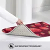 Mattor Strawberry grodor Upprepande mönster 3D mjuk non-halp mattmatta matta fotkudde jordgubbar grodgies paddor höst