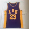 23 Pete Maravich Jersey NCAA College 농구 유니폼 레트로 남성 모든 스티치 보라색