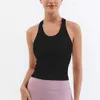 Lu Yoga Roupos Designer Mulheres de alta qualidade Camisas de moda de luxo Série de rua Tank Tanque de dupla camada Elasticidade Avertência de umidade confortável