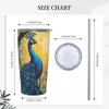 Tumblers Stainless Steel Tumbler Cute Peacock Thermal Mug Painting Art Leakproof Cold And Car Mugs Travel Graphic Water Bottle