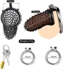 Metal Mesh Male Chastity Cage, Stainless Steel Black Chastity Device for Men with 2 Cock Ring Set, 2024 New Penis Locked Cage Breathable and Comfortable