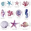 Adesivi a parete Topbathy Sea World Paste Star Star Shell Mural Art Adesivo per soggiorno camera da letto