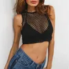 Kobiety damskie Camis seksowna dziura pusta gołwa midriff krótka koszulka Kobieta Slveless Bottoming Shirt Ladie