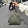 Bags Retro Army Green Wide Strap Clip Bags Women Shoulder Bag Crossbody Handbags PU Leather Allmatch Bag Korean Japan Style Tote Bag