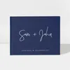 Party Supplies Custom Wedding Guest Book | Navy Blue And White 50 Sheets Of Paper Color Choices Available Design: A028