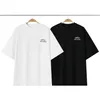 Black White Pirnt Tee Men Mulheres T-shirt LOPS TOPS SOPOS CURTO 2024