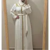 Этническая одежда Белая кафтана Фараша Абая платье от модного тренда Дубая Марокко