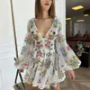 Summer New 2024 Women's Wear Mesh Embroidery Design Feeling Lantern Sleeves Fairy Party Dress