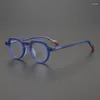 Zonnebrillen Frames Handgemaakte Designer Acetaat Matte Materiaal Square Men Viergebril Lichte blauwe gradiënt Eyeware Japanse stijl Vrouwen