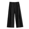 Men's Pants Mauroicardi Spring Autumn Long Loose Casual Baggy Flowy Soft Black Pleated Wide Leg Men Luxury Designer Emo Clothing 2024