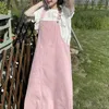 Casual Dresses Kawaii Women Dress Summer Sweet Loose Mid-Calf Strap Vestidos Ladies Fashion A-Line Pullover Sleeveless