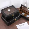 Handmade Wood Watch Box 6/10/12 Grids Watches Display Case Jewelry Holder Storage Organizer for Watch Holding 240416