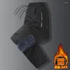 Men's Pants Thicken 2024 Winter Male Warm Trousers Fleece Inside Clothing Straight Casual Size 5XL 6XL