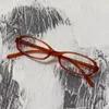 Güneş Gözlüğü Moda Y2K Retro Oval Çerçeve Anti-mavimsi açık camlar tatlı vintage basit kadınlar göz koruma gözlükleri