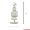 Candle Holders 583B White Christmas Tea Light Decorations Classic Candles Iron Stand Wax Xmas Candlestick For