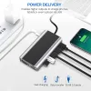 Stationer 14 i 1 USB C Hub 4K HD Trådlös laddare Multiportadapter med PD Typec Docking Station VGA RJ45 TF SD -kortläsare för MacBook