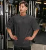 Brand Plain Gym Clothing Fitness Mens T-shirt surdimensionné Outdoor Hip Hop Streetwear Loose Half Mancheve Tshirt Bodybuilding 240419