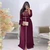 Vêtements ethniques Dubaï Fashion Women's Long Robe Nailled Pearl Robe Abaya 2024 Luxury Femme Musulmane Maxi Kaftan