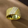 Fashion européenne et américaine Nouvelle bague de perle en or argenté S925 pour les femmes Aneau de mariage en diamant simple et atmosphérique