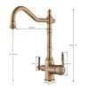 Purificatori Purificatori Filtro in ottone Antità Rubinetto cucina bevuta Acqua pura Cucina a rubinetto Dual Miscio 3ways Caldo e freddo Mixer d'acqua fredda